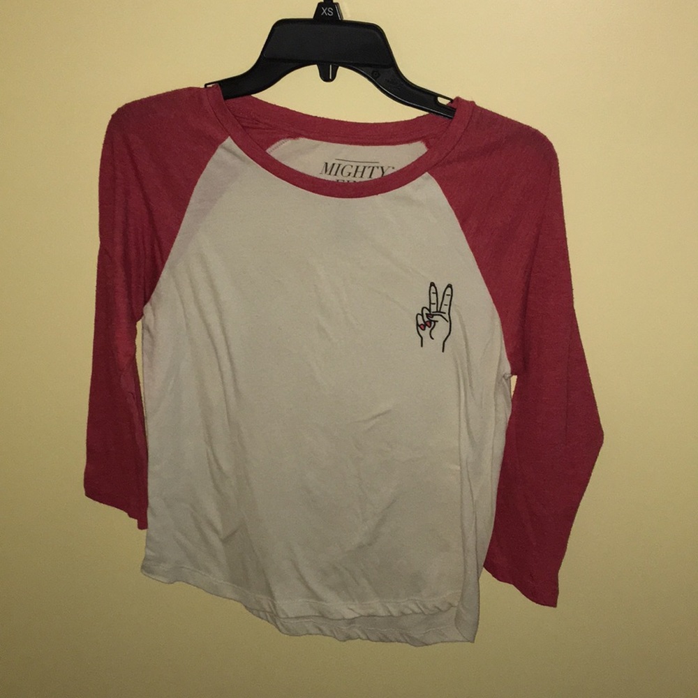 Three quarter sleeves peace sign Shirt